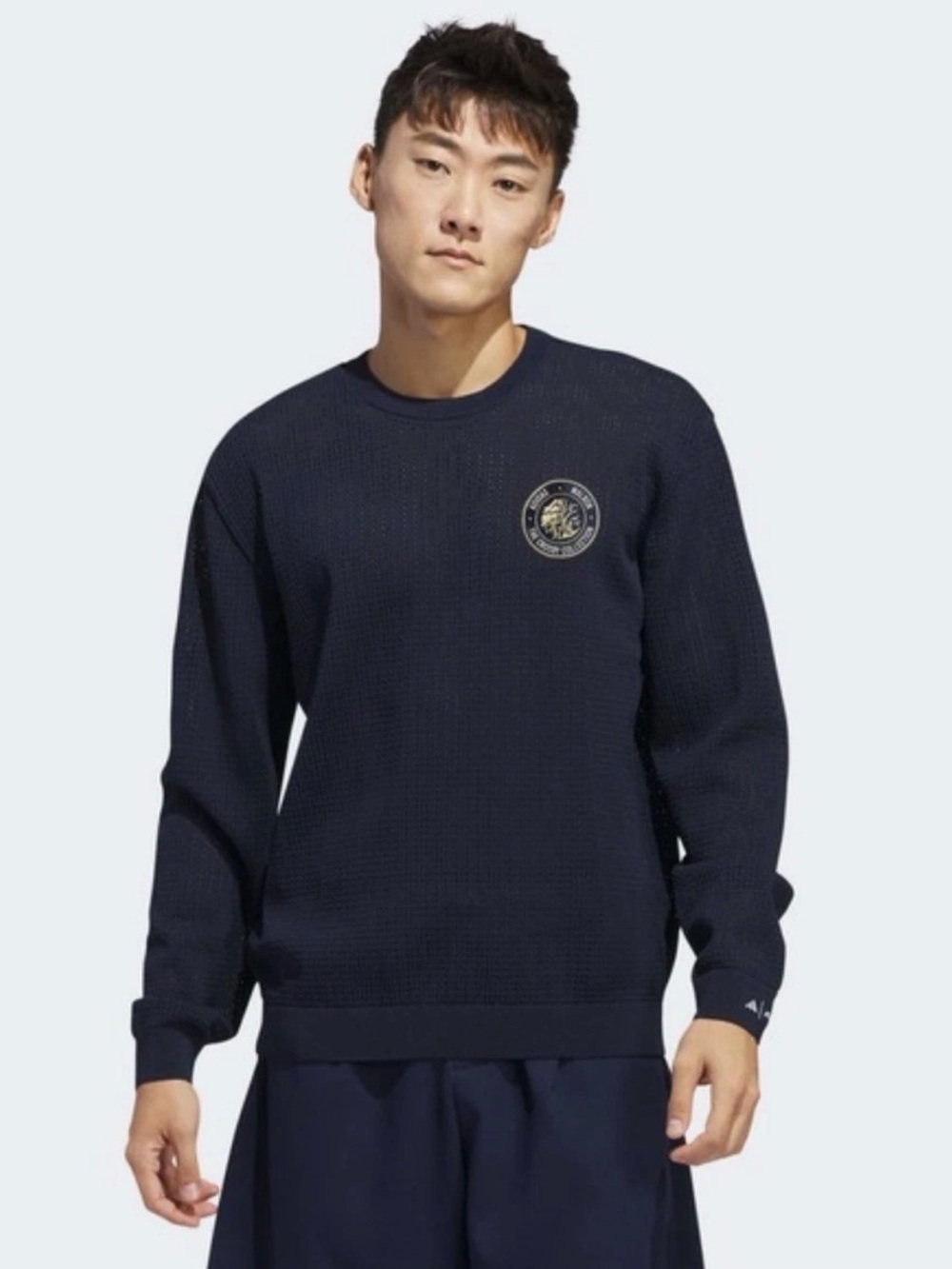 Adidas x Malbon The Crosby Collection Golf Mesh Sweatshirt Men’s Large In Navy